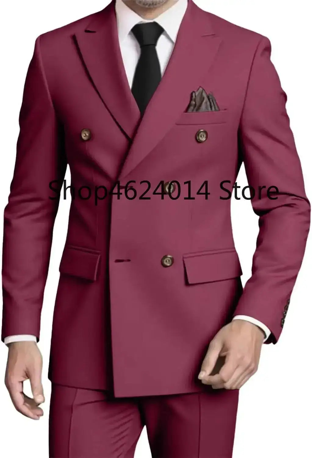 Suits for Men Slim Fit 2 Piece, Mens Double Breasted Suit Tuxedo for Men Wedding Business Prom Formal Suits by Dropshipman