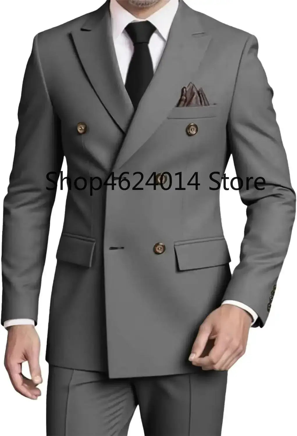 Suits for Men Slim Fit 2 Piece, Mens Double Breasted Suit Tuxedo for Men Wedding Business Prom Formal Suits by Dropshipman