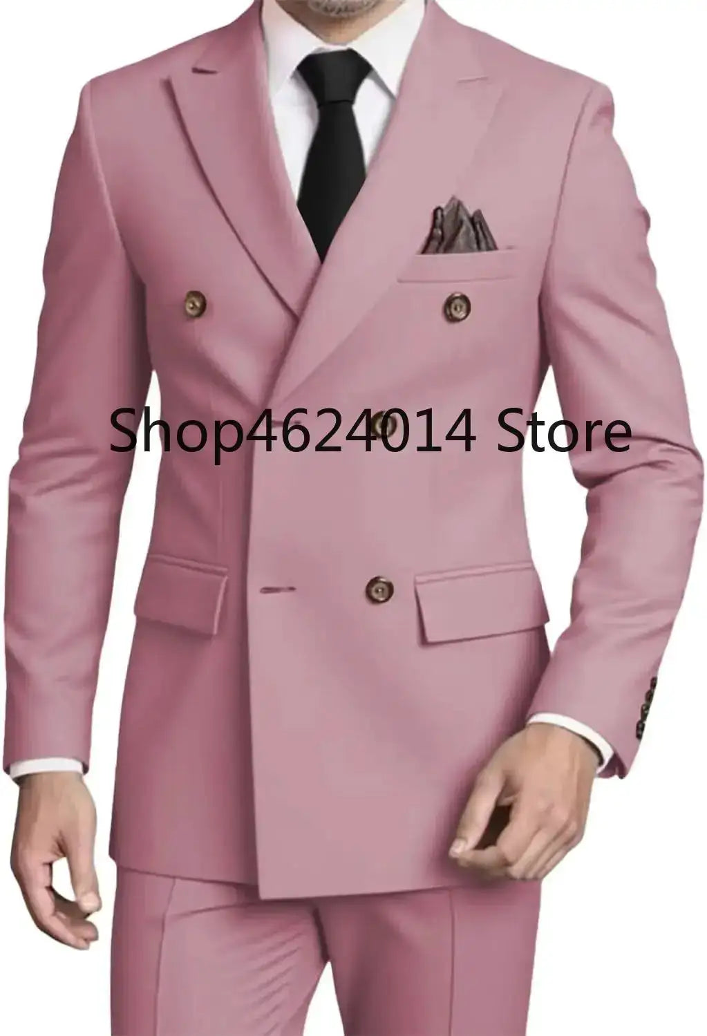Suits for Men Slim Fit 2 Piece, Mens Double Breasted Suit Tuxedo for Men Wedding Business Prom Formal Suits by Dropshipman