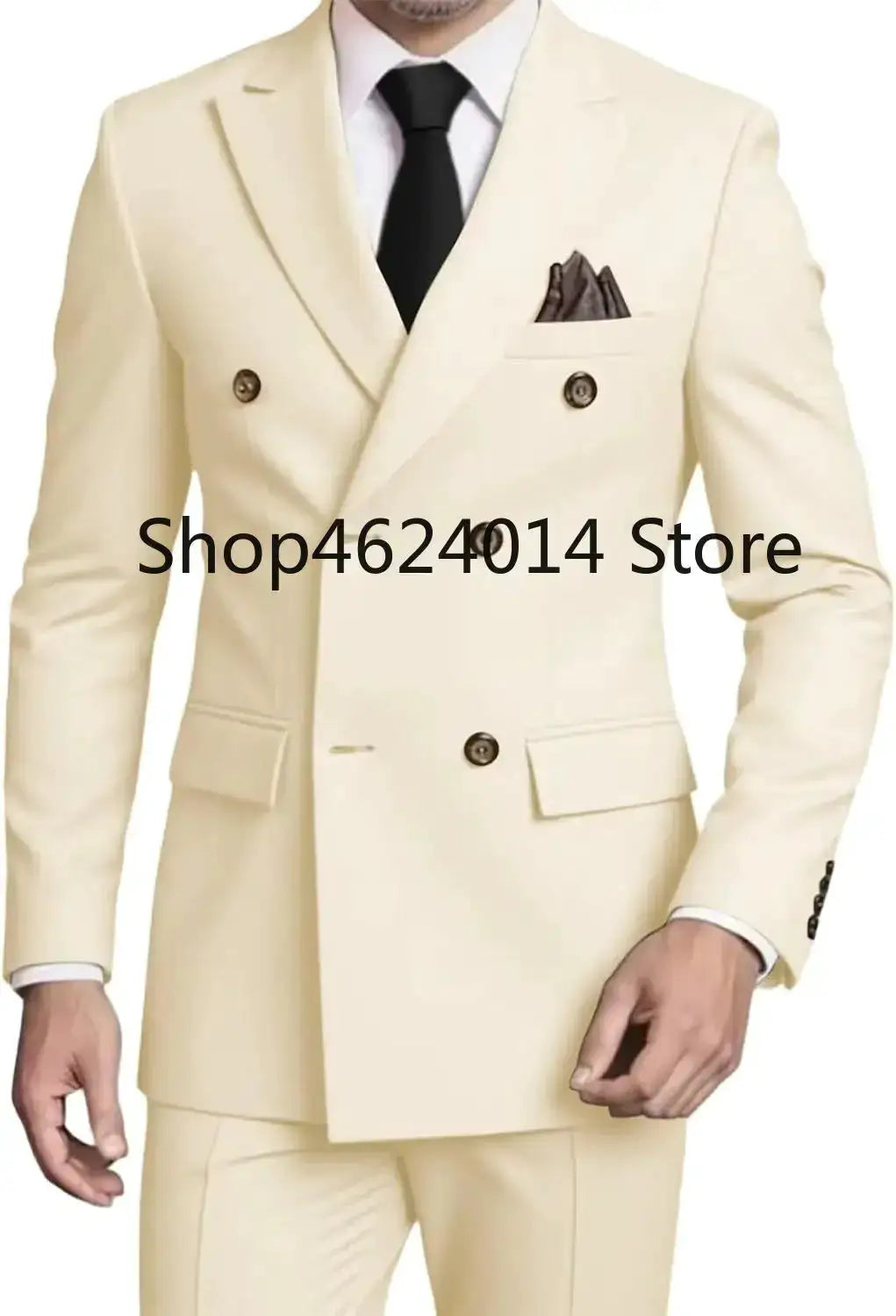 Suits for Men Slim Fit 2 Piece, Mens Double Breasted Suit Tuxedo for Men Wedding Business Prom Formal Suits by Dropshipman