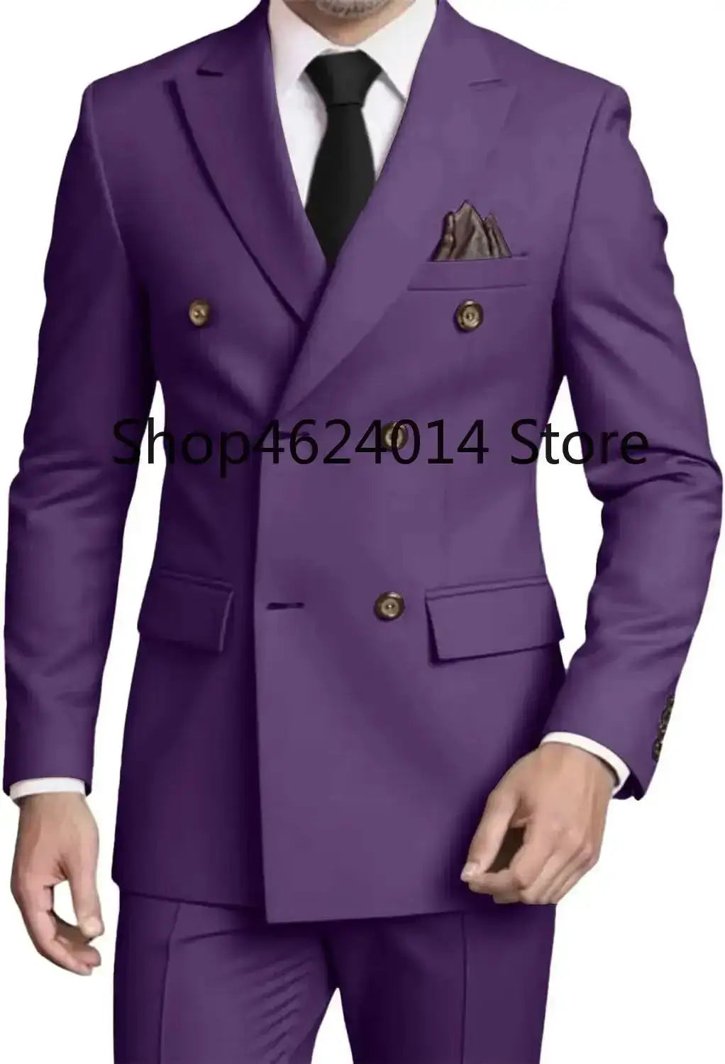 Suits for Men Slim Fit 2 Piece, Mens Double Breasted Suit Tuxedo for Men Wedding Business Prom Formal Suits by Dropshipman