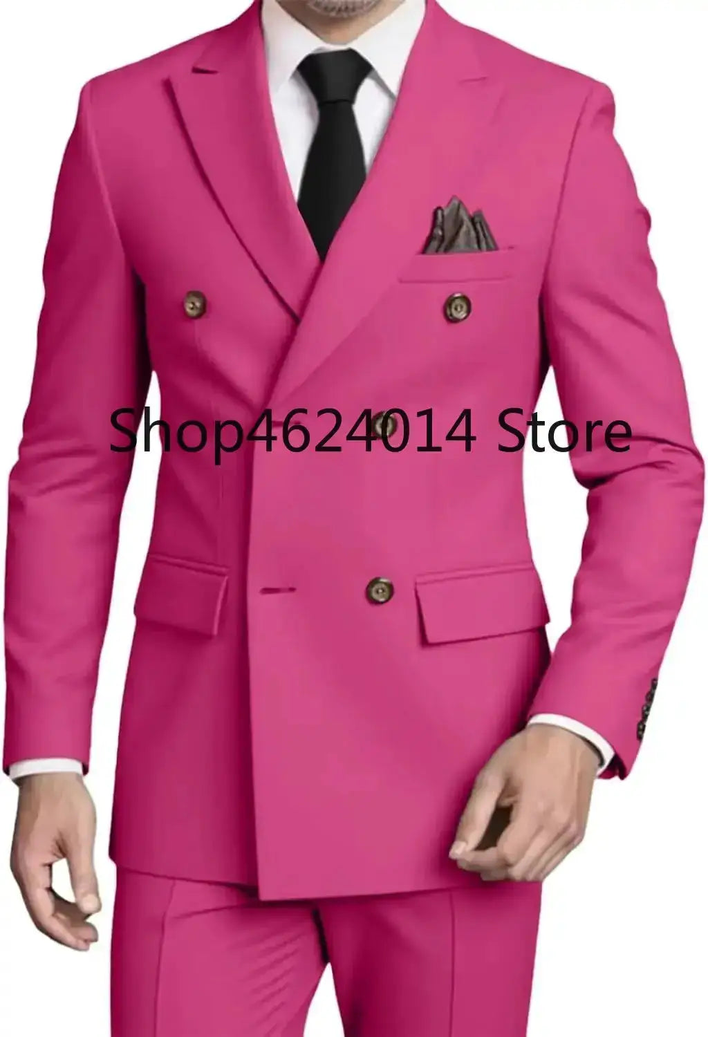 Suits for Men Slim Fit 2 Piece, Mens Double Breasted Suit Tuxedo for Men Wedding Business Prom Formal Suits by Dropshipman