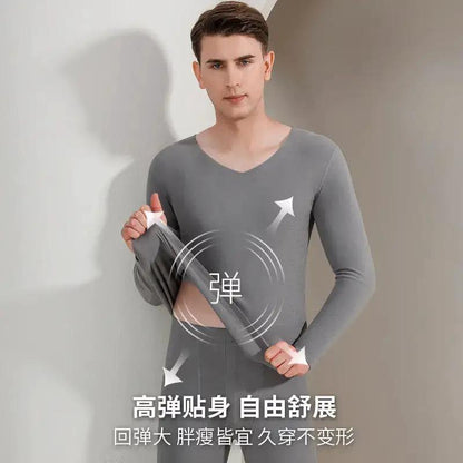 Couple double-sided brushed seamless thermal underwear men and women suit autumn and winter fleece-lined thickened autumn clothes long pants bottoming by Dropshipman