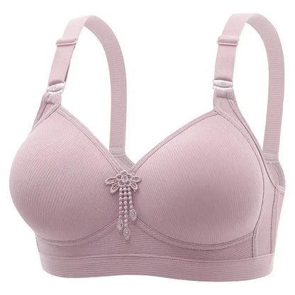 New Large Size No Rims Sweat-Absorbent Breathable Beautiful Back No Rims Push-Up Bra Top-Up Adjustable Underwear for Women by Dropshipman