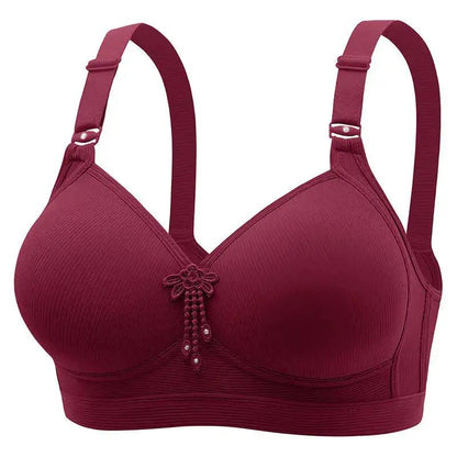 New Large Size No Rims Sweat-Absorbent Breathable Beautiful Back No Rims Push-Up Bra Top-Up Adjustable Underwear for Women by Dropshipman