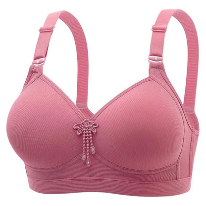 New Large Size No Rims Sweat-Absorbent Breathable Beautiful Back No Rims Push-Up Bra Top-Up Adjustable Underwear for Women by Dropshipman