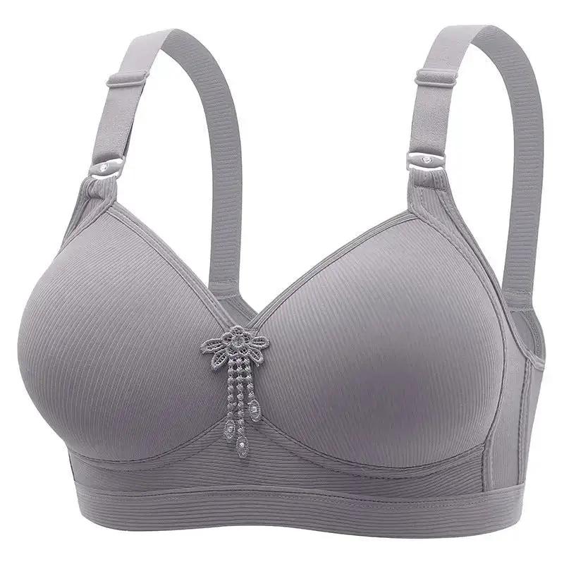 New Large Size No Rims Sweat-Absorbent Breathable Beautiful Back No Rims Push-Up Bra Top-Up Adjustable Underwear for Women by Dropshipman