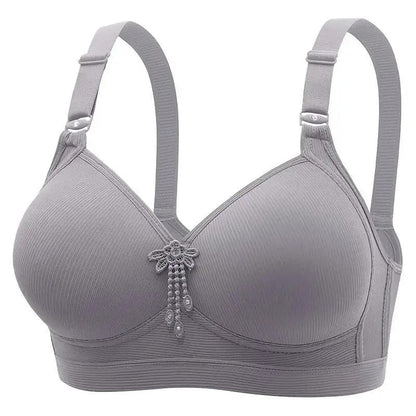 New Large Size No Rims Sweat-Absorbent Breathable Beautiful Back No Rims Push-Up Bra Top-Up Adjustable Underwear for Women by Dropshipman