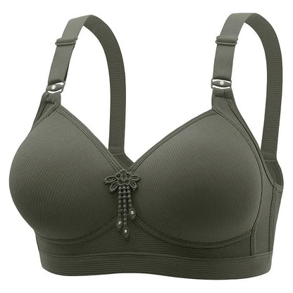 New Large Size No Rims Sweat-Absorbent Breathable Beautiful Back No Rims Push-Up Bra Top-Up Adjustable Underwear for Women SHOPEZRA L.L.C.