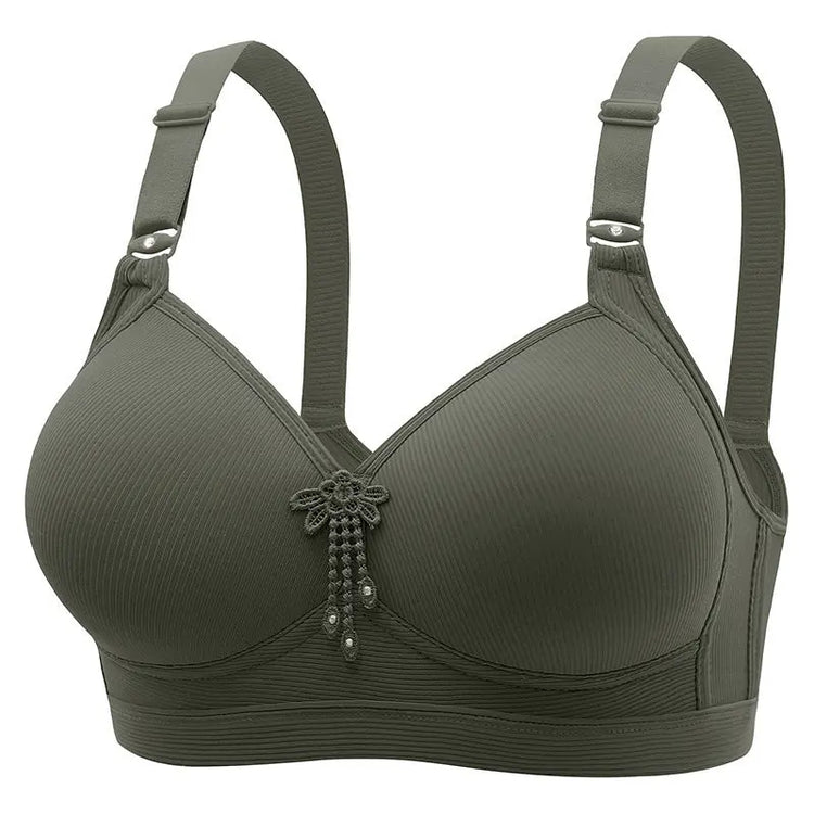 New Large Size No Rims Sweat-Absorbent Breathable Beautiful Back No Rims Push-Up Bra Top-Up Adjustable Underwear for Women SHOPEZRA L.L.C.