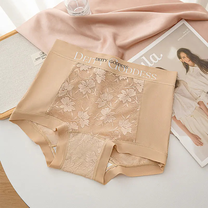 Sexy Lace Light Shaping Letters Fashionable Tummy Control Butt Lift Simple Comfortable Breathable Large Size Mid-High Waist Underwear for Women SHOPEZRA L.L.C.