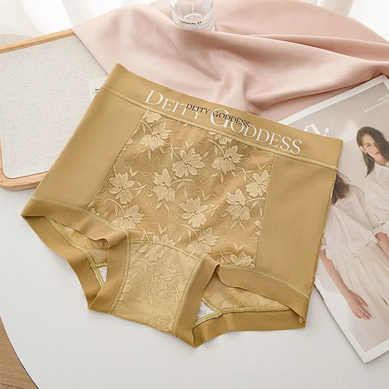 Sexy Lace Light Shaping Letters Fashionable Tummy Control Butt Lift Simple Comfortable Breathable Large Size Mid-High Waist Underwear for Women SHOPEZRA L.L.C.