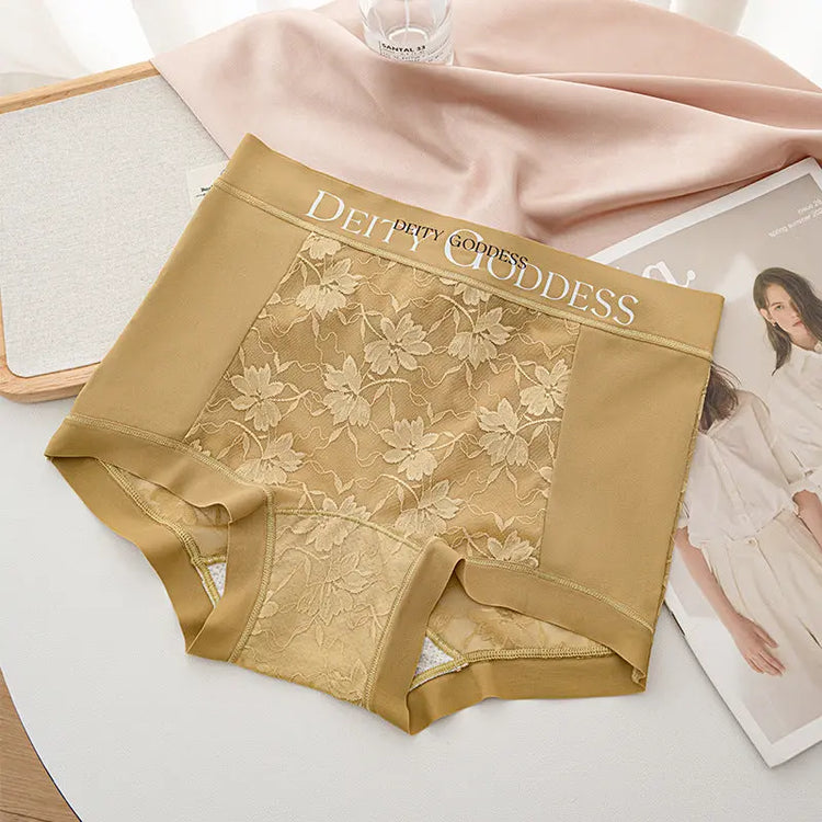 Sexy Lace Light Shaping Letters Fashionable Tummy Control Butt Lift Simple Comfortable Breathable Large Size Mid-High Waist Underwear for Women SHOPEZRA L.L.C.