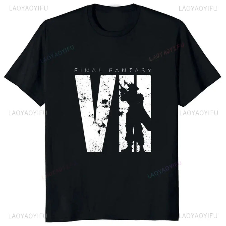 Japan Game Final Fantasy Creative Printed Cloud Strife Tshirt VII Remake Harajuku Anime Man T-shirt Causal Hipster Comfort Tees SHOPEZRA L.L.C.