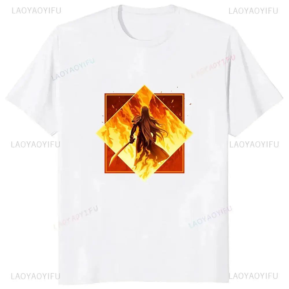 Japan Game Final Fantasy Creative Printed Cloud Strife Tshirt VII Remake Harajuku Anime Man T-shirt Causal Hipster Comfort Tees by Dropshipman