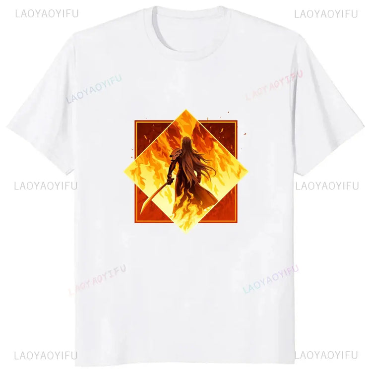Japan Game Final Fantasy Creative Printed Cloud Strife Tshirt VII Remake Harajuku Anime Man T-shirt Causal Hipster Comfort Tees SHOPEZRA L.L.C.
