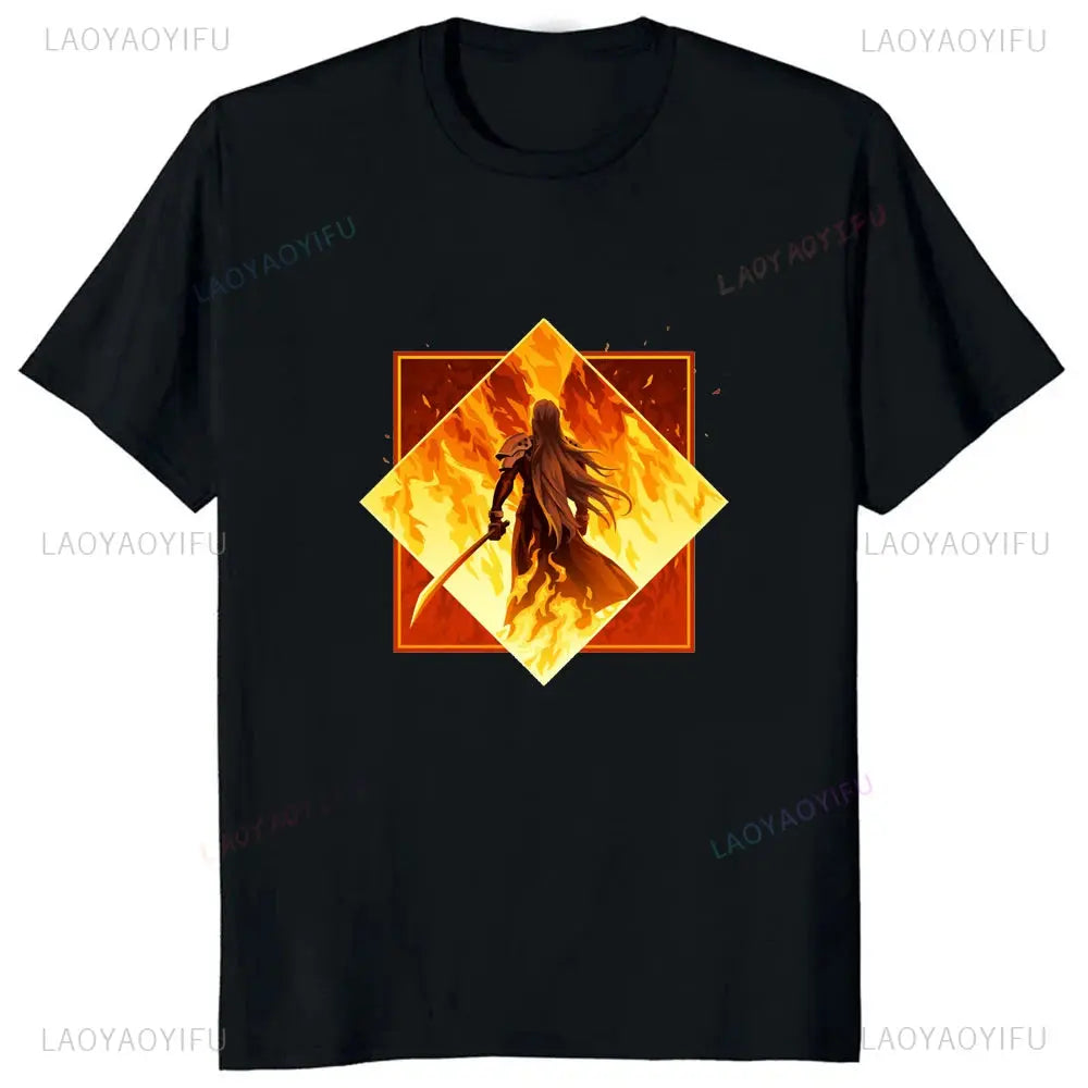 Japan Game Final Fantasy Creative Printed Cloud Strife Tshirt VII Remake Harajuku Anime Man T-shirt Causal Hipster Comfort Tees SHOPEZRA L.L.C.