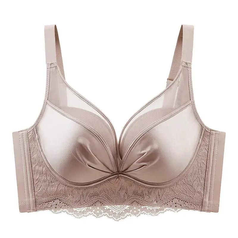 Seamless Satin Mesh Underwear Women&