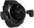 Generic KORONA Wearbuds smartwatch with wireless earbuds for fitness displayed with high-brightness screen in black color.