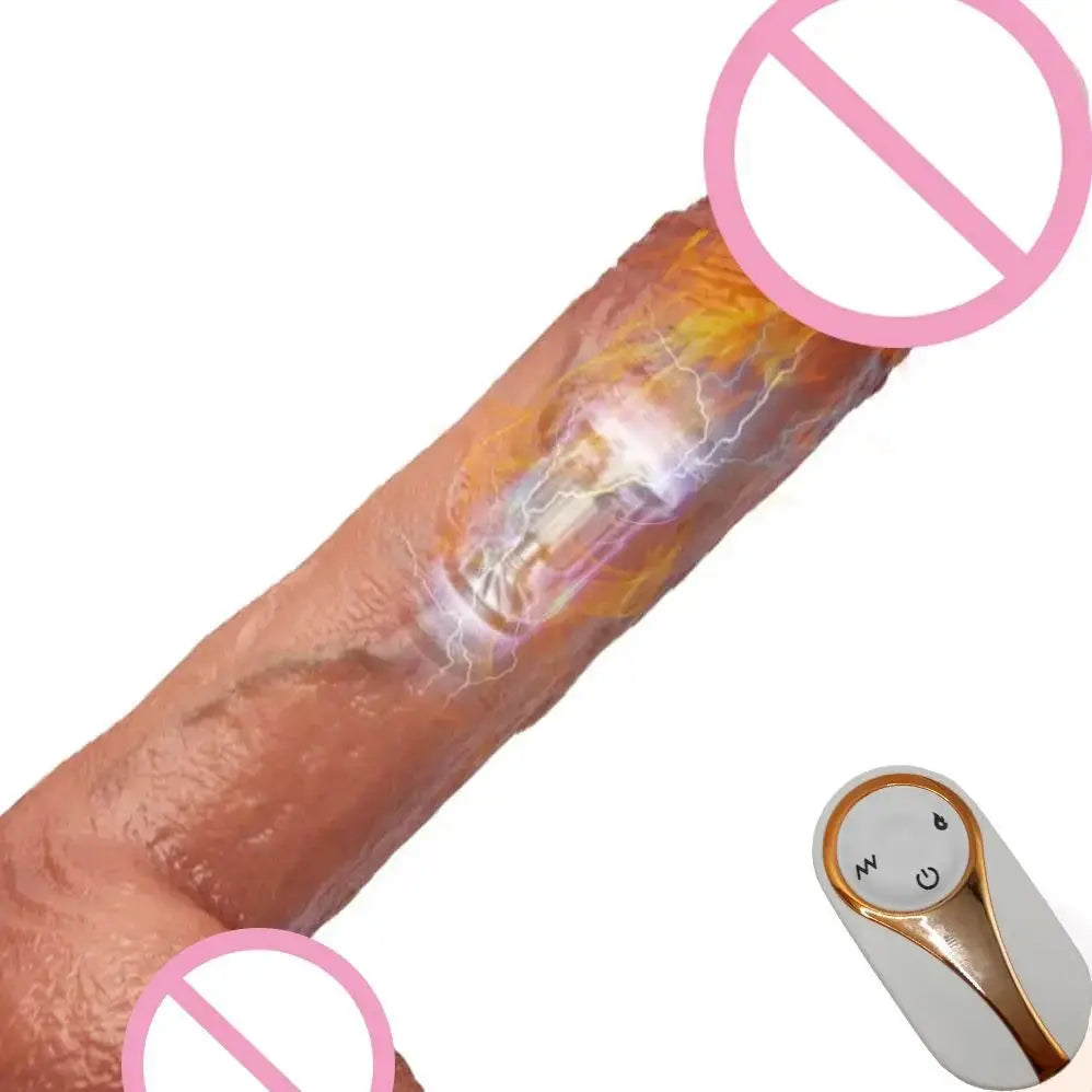 White remote control vibrating dildo for women with telescopic and tongue-licking features, designed for clitoral and vaginal stimulation.