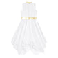 Teen Girls Modern Lyrical Ballroom Dance Performance Costume Sleeveless Asymmetrical Hem Dress Church Choir Worship Robe Gown SHOPEZRA L.L.C.