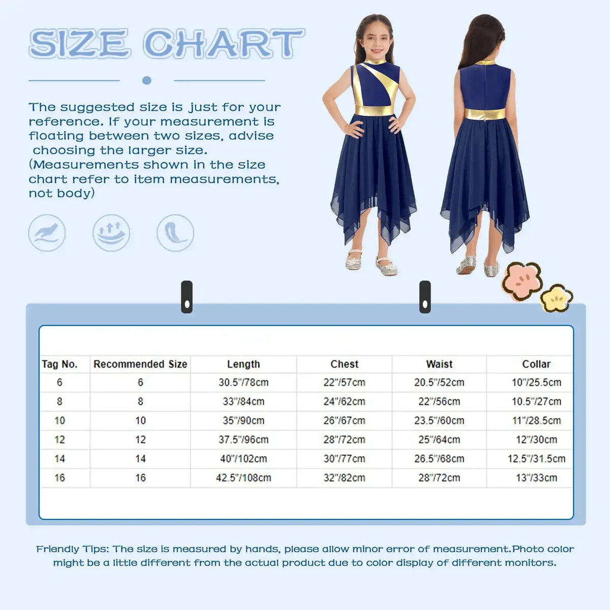 Teen Girls Modern Lyrical Ballroom Dance Performance Costume Sleeveless Asymmetrical Hem Dress Church Choir Worship Robe Gown by Dropshipman