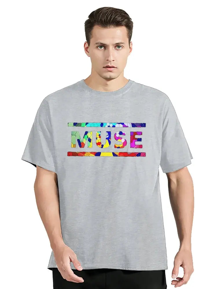 Navy Classic Muse T-Shirt by SHOPEZRA L.L.C. featuring a vintage graphic design, oversized fit, men's casual graphic tee top.