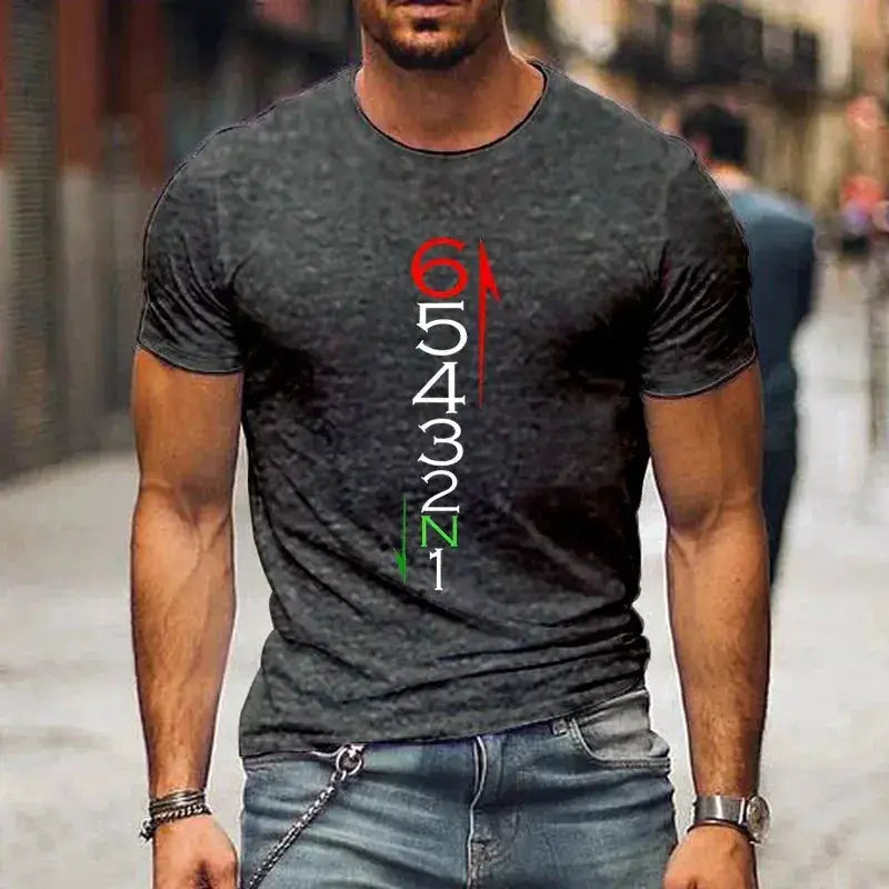 T Shirts Men Clothing 1N23456 Motorcycle Gear Biker Print T-shirts Casual Men&