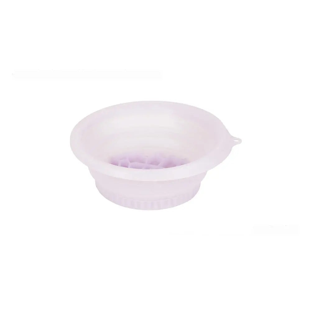 Collapsible purple silicone ice basin for spa treatments, perfect for refreshing ice facials and soothing self-care rituals.