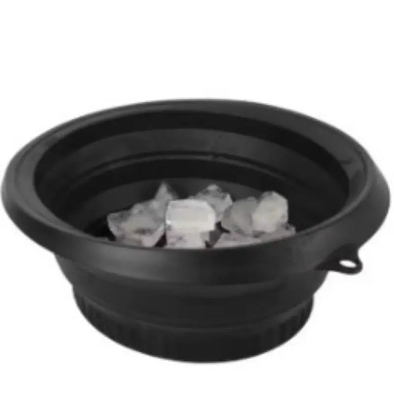 Green collapsible silicone ice basin by SHOPEZRA L.L.C. with 27x26x3.5cm dimensions, flexible and portable for cooling needs.