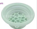 Green collapsible silicone ice basin by SHOPEZRA L.L.C., 27x26x3.5cm, shown folded and expanded for versatile use