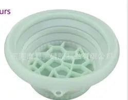 Green collapsible silicone ice basin by SHOPEZRA L.L.C., 27x26x3.5cm, shown folded and expanded for versatile use
