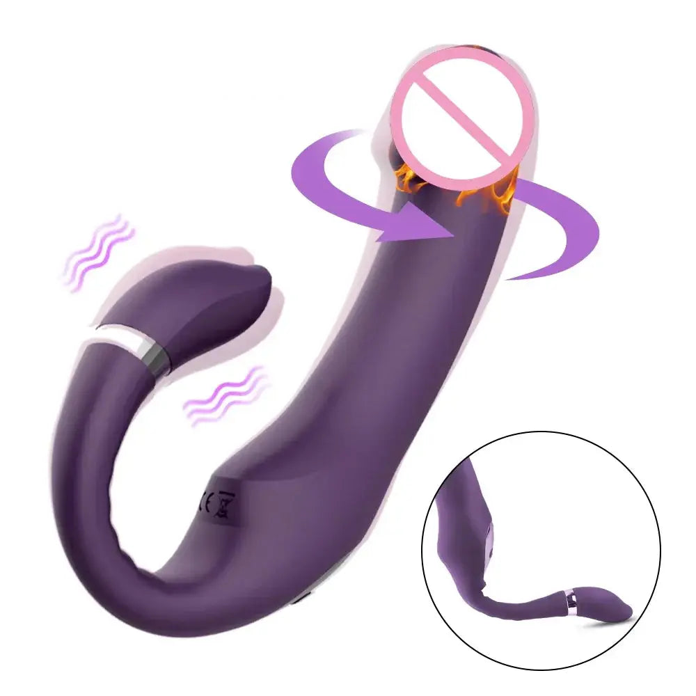 Double dildo and G-spot vibrator for women by SHOPEZRA L.L.C., heating clitoris stimulator and anal vibrator for adult pleasure.
