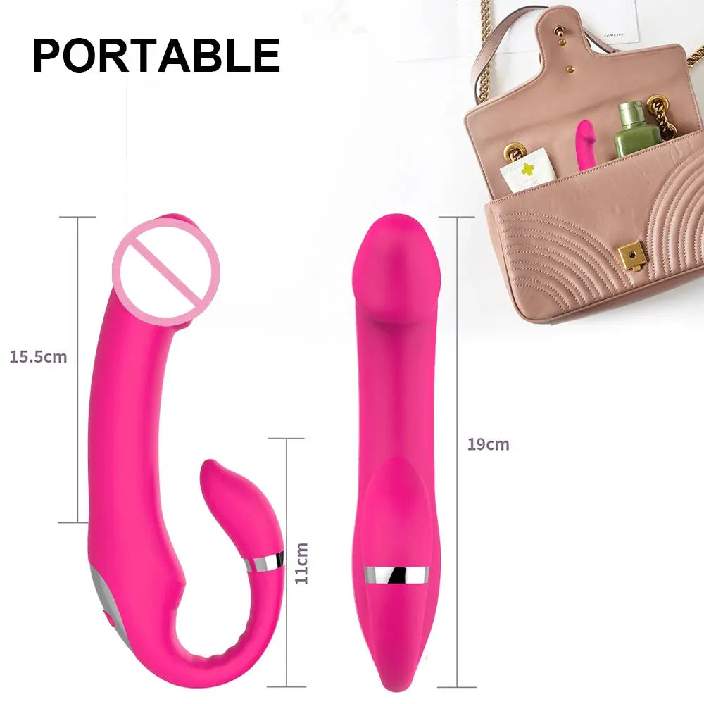 Double dildo and G-spot vibrator for women, heating clitoris stimulator and anal vibrator, adult sex toy from SHOPEZRA L.L.C.