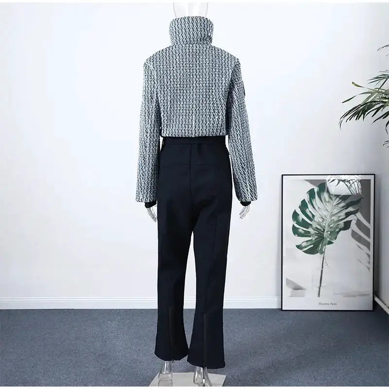 Women Fur Collar Hooded Skiwear Fashion Solid Thicken Zipper High Waist Slim Outdoor Overalls Jumpsuit Lady Winter Outwear by Dropshipman