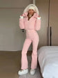 Women  Fur Collar Hooded Skiwear Fashion Solid Thicken Zipper High Waist Slim Outdoor Overalls Jumpsuit  Lady Winter Outwear SHOPEZRA L.L.C.