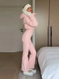 Women  Fur Collar Hooded Skiwear Fashion Solid Thicken Zipper High Waist Slim Outdoor Overalls Jumpsuit  Lady Winter Outwear SHOPEZRA L.L.C.