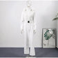 Women  Fur Collar Hooded Skiwear Fashion Solid Thicken Zipper High Waist Slim Outdoor Overalls Jumpsuit  Lady Winter Outwear SHOPEZRA L.L.C.