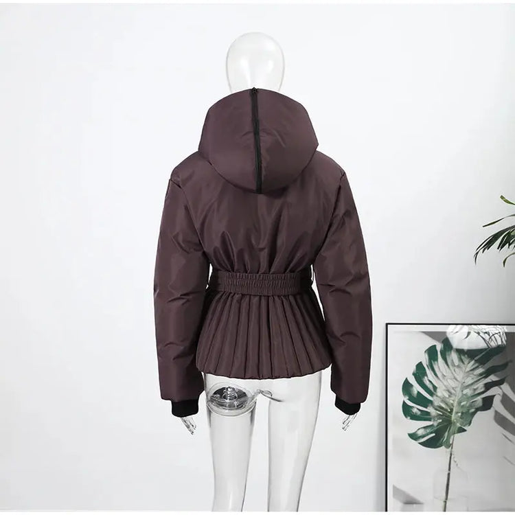 Women  Fur Collar Hooded Skiwear Fashion Solid Thicken Zipper High Waist Slim Outdoor Overalls Jumpsuit  Lady Winter Outwear SHOPEZRA L.L.C.