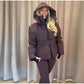 Women  Fur Collar Hooded Skiwear Fashion Solid Thicken Zipper High Waist Slim Outdoor Overalls Jumpsuit  Lady Winter Outwear SHOPEZRA L.L.C.