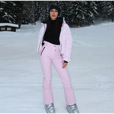Women  Fur Collar Hooded Skiwear Fashion Solid Thicken Zipper High Waist Slim Outdoor Overalls Jumpsuit  Lady Winter Outwear SHOPEZRA L.L.C.