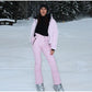 Women  Fur Collar Hooded Skiwear Fashion Solid Thicken Zipper High Waist Slim Outdoor Overalls Jumpsuit  Lady Winter Outwear SHOPEZRA L.L.C.