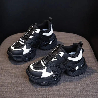 Thick-Soled Dad Shoes for Women 2025 Summer New Versatile Height-Increasing Breathable Mesh Sports Casual Shoes Platform Heel by Dropshipman