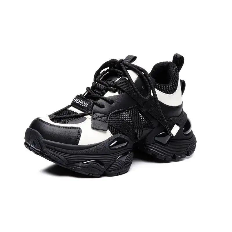 Thick-Soled Dad Shoes for Women 2025 Summer New Versatile Height-Increasing Breathable Mesh Sports Casual Shoes Platform Heel by Dropshipman