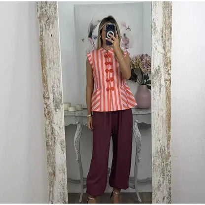 Lace Spliced Square Neck Spaghetti Strap Blouse Loose Fit Cropped 2026 Summer Women Chiffon Top Causal Delicate Lady Blusa by Dropshipman