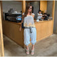 Lace Spliced Square Neck Spaghetti Strap Blouse Loose Fit Cropped 2026 Summer Women Chiffon Top Causal Delicate Lady Blusa SHOPEZRA L.L.C.