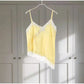 Lace Spliced Square Neck Spaghetti Strap Blouse Loose Fit Cropped 2026 Summer Women Chiffon Top Causal Delicate Lady Blusa SHOPEZRA L.L.C.