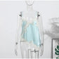 Lace Spliced Square Neck Spaghetti Strap Blouse Loose Fit Cropped 2026 Summer Women Chiffon Top Causal Delicate Lady Blusa SHOPEZRA L.L.C.