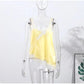 Lace Spliced Square Neck Spaghetti Strap Blouse Loose Fit Cropped 2026 Summer Women Chiffon Top Causal Delicate Lady Blusa SHOPEZRA L.L.C.