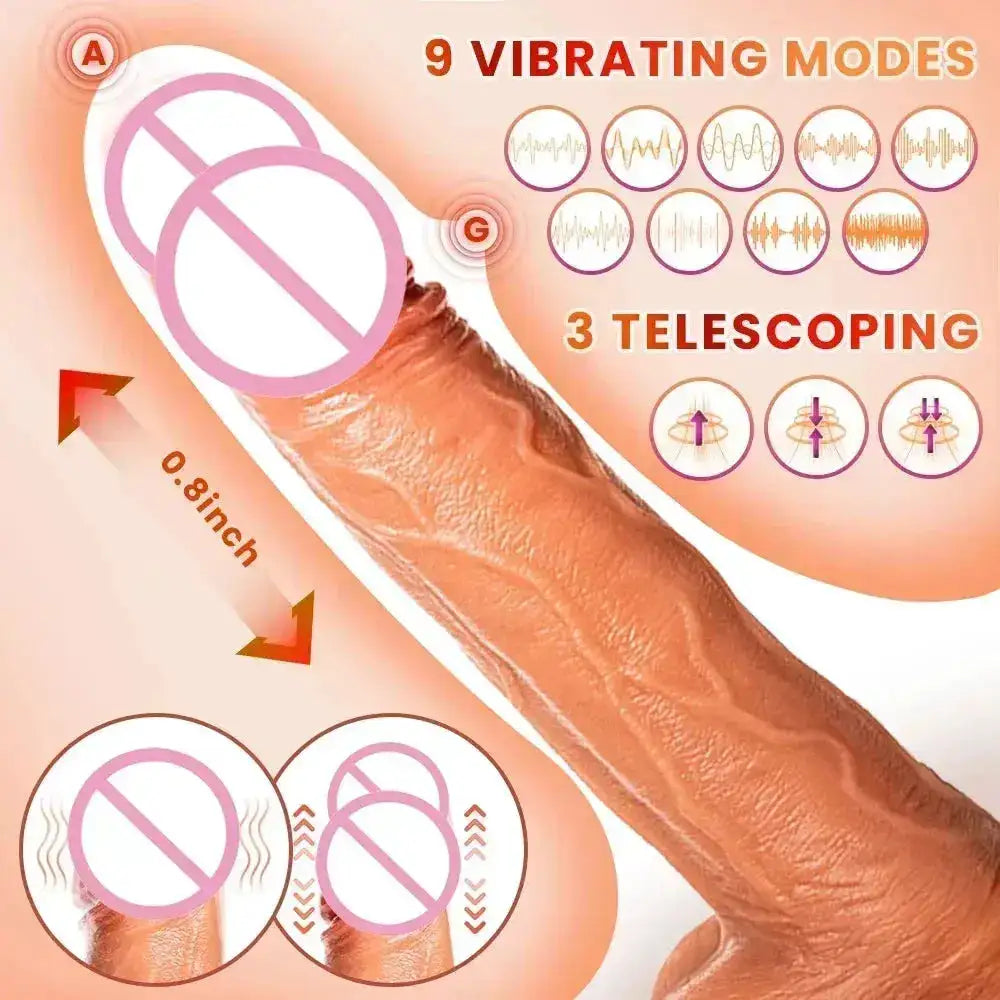 Remote Control Realistic Soft Penis Vibrator Telescopic Dildo Sex Toy for Women Artificial G Spot Thrusting Sexy Toy by Dropshipman